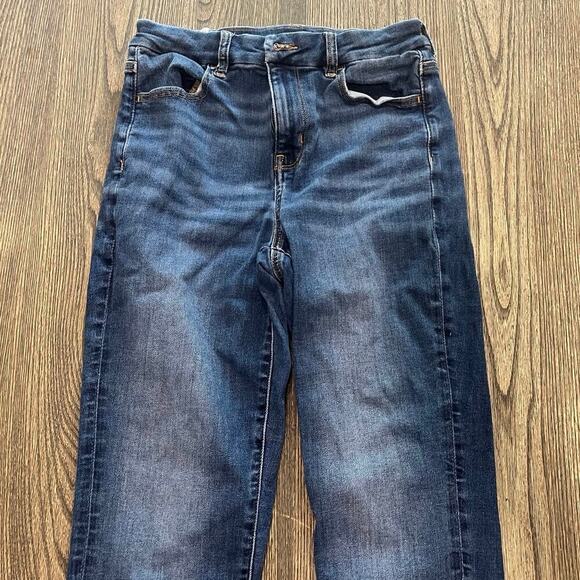 American Eagle Skinny Jeans High Rise Next Level Stretch Medium Wash Blue Size 4 - Picture 4 of 11